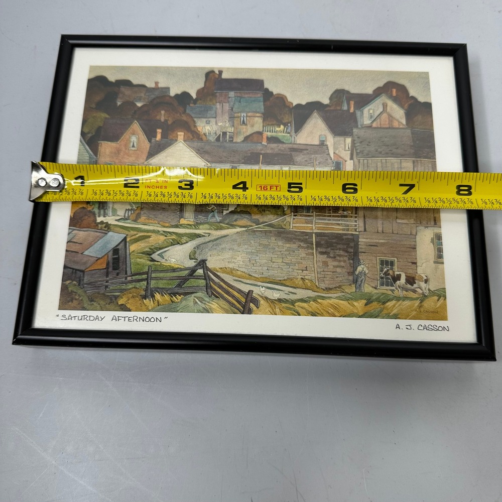 AJ Casson Saturday Afternoon Framed Canadian Masters Art Card Group of Seven 9x7 - Picture 8 of 8